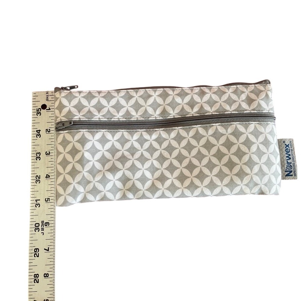 Norwex Reusable Snack Bag Grey Whitel Dual Zipper Pouch PEVA Liner - Picture 4 of 6